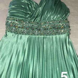 Beautiful bedazzled elegant turquoise long dress